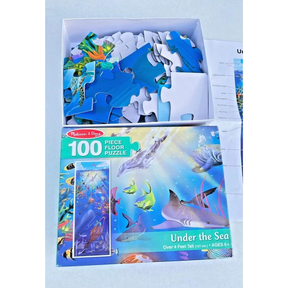 Melissa & Doug Under The Sea - 100 Piece Floor Kids Puzzle 50.5x18.5